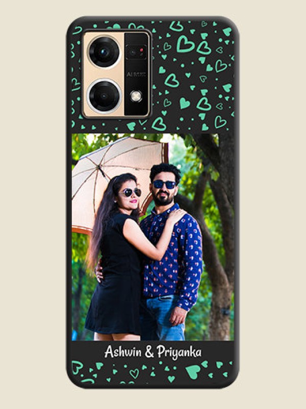 Custom Sea Green Indefinite Love Pattern on Photo on Space Black Soft Matte Mobile Cover - Oppo F21 Pro 4G