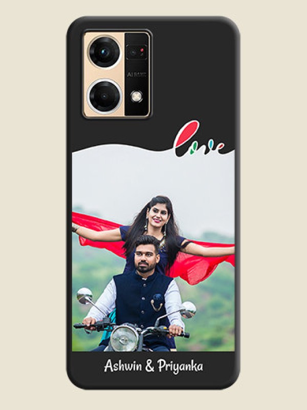 Custom Fall in Love Pattern with Picture on Photo on Space Black Soft Matte Mobile Case - Oppo F21 Pro 4G