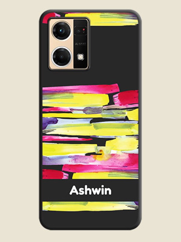 Custom Brush Coloured on Space Black Personalized Soft Matte Phone Covers - Oppo F21 Pro 4G