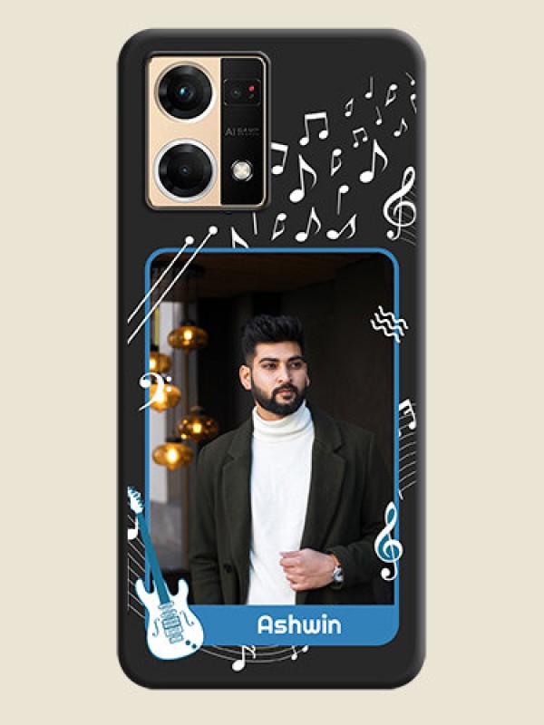 Custom Musical Theme Design with Text on Photo on Space Black Soft Matte Mobile Case - Oppo F21 Pro 4G