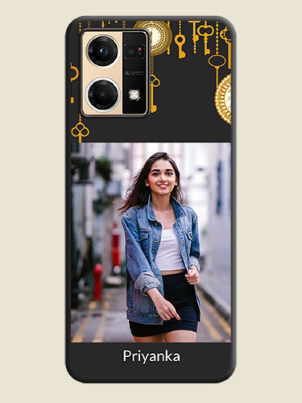 Custom Decorative Design with Text on Space Black Custom Soft Matte Back Cover - Oppo F21 Pro 4G