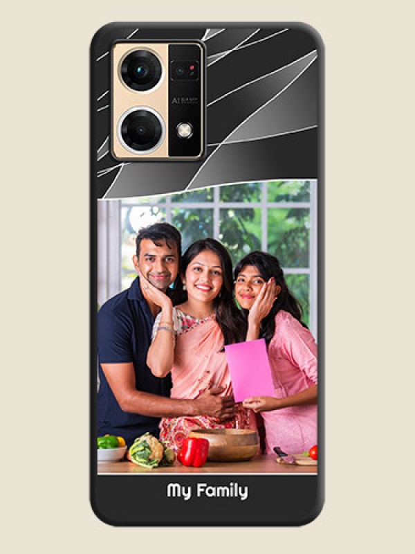 Custom Mixed Wave Lines on Photo on Space Black Soft Matte Mobile Cover - Oppo F21 Pro 4G