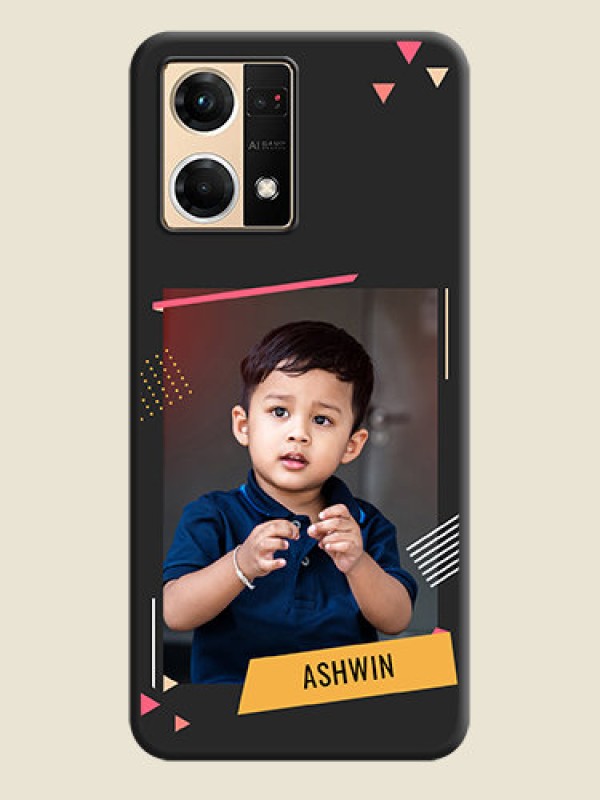 Custom Photo Frame with Triangle Small Dots on Photo on Space Black Soft Matte Back Cover - Oppo F21 Pro 4G