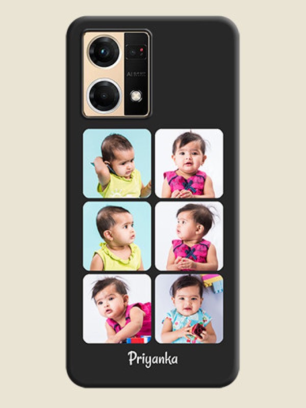 Custom Floral Art with 6 Image Holder on Photo on Space Black Soft Matte Mobile Case - Oppo F21 Pro 4G