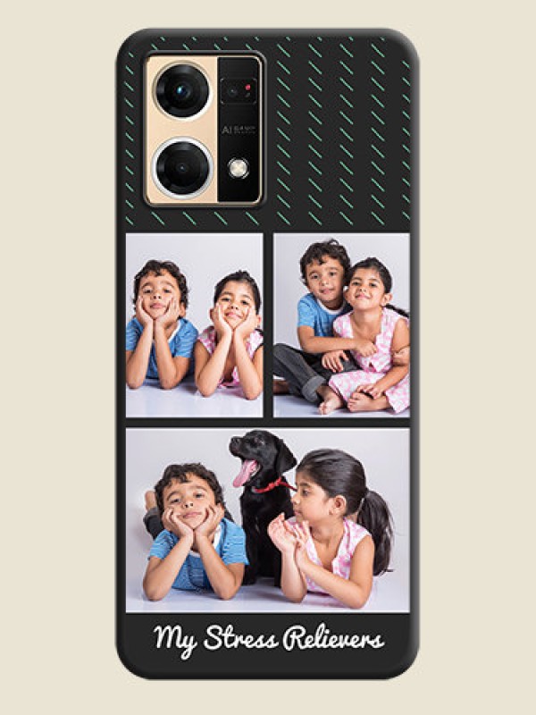 Custom Cross Dotted Pattern with 2 Image Holder  on Personalised Space Black Soft Matte Cases - Oppo F21 Pro 4G