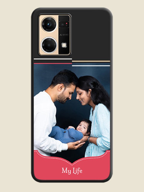 Custom Classic Plain Design with Name on Photo on Space Black Soft Matte Phone Cover - Oppo F21 Pro 4G