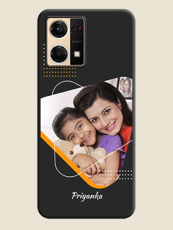 Custom Yellow Triangle on Photo on Space Black Soft Matte Phone Cover - Oppo F21 Pro 4G