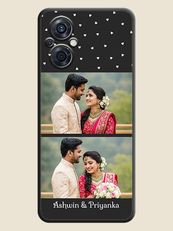 Custom Miniature Love Symbols with Name on Space Black Custom Soft Matte Back Cover - Oppo F21 Pro 5G
