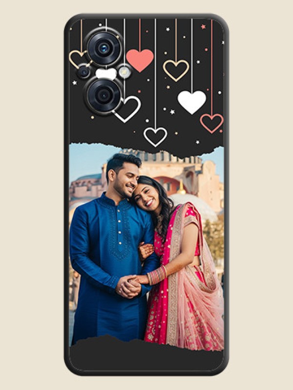Custom Love Hangings with Splash Wave Picture on Space Black Custom Soft Matte Phone Back Cover - Oppo F21 Pro 5G