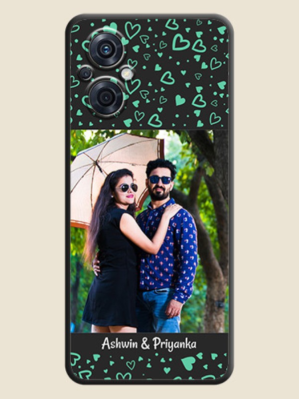 Custom Sea Green Indefinite Love Pattern on Photo on Space Black Soft Matte Mobile Cover - Oppo F21 Pro 5G