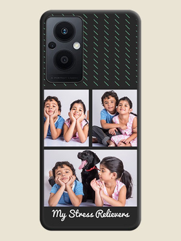 Custom Cross Dotted Pattern with 2 Image Holder  on Personalised Space Black Soft Matte Cases - Oppo F21 Pro 5G