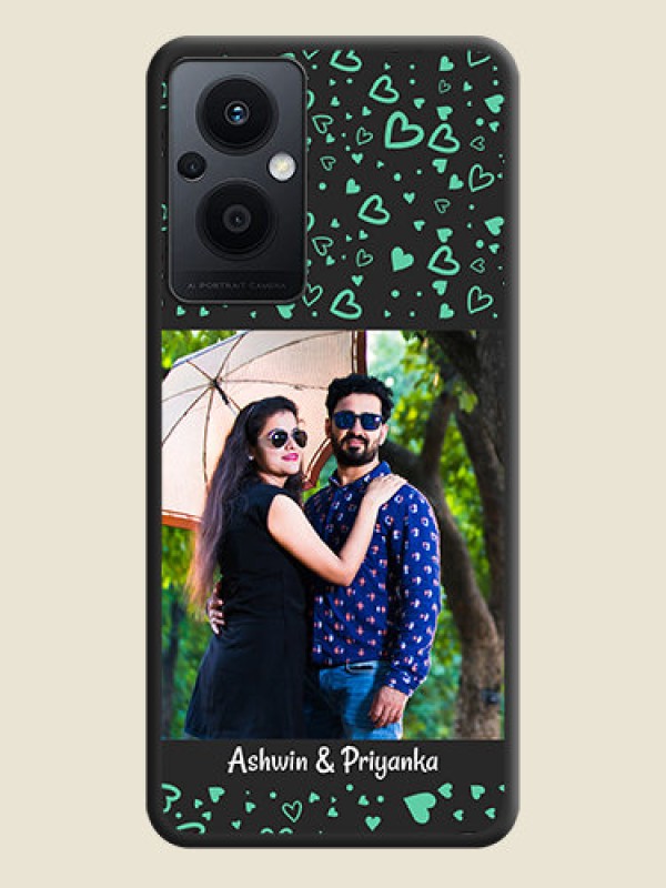 Custom Sea Green Indefinite Love Pattern on Photo on Space Black Soft Matte Mobile Cover - Oppo F21s Pro 5G