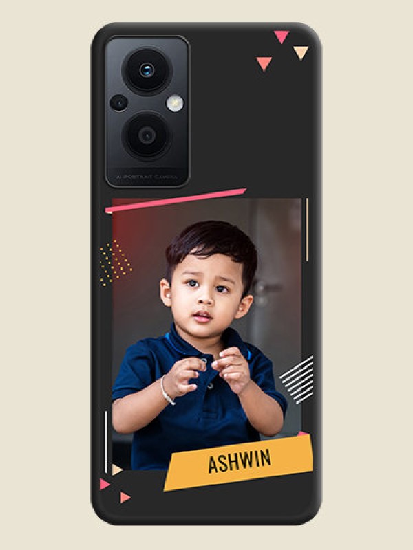 Custom Photo Frame with Triangle Small Dots on Photo on Space Black Soft Matte Back Cover - Oppo F21s Pro 5G