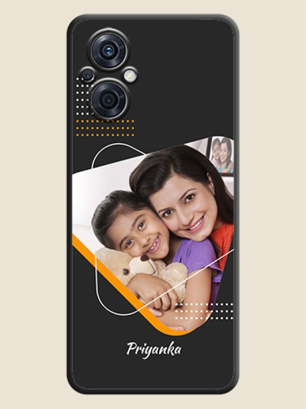 Custom Yellow Triangle on Photo on Space Black Soft Matte Phone Cover - Oppo F21s Pro 5G