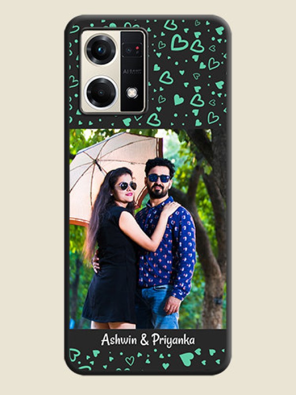 Custom Sea Green Indefinite Love Pattern on Photo on Space Black Soft Matte Mobile Cover - Oppo F21s Pro