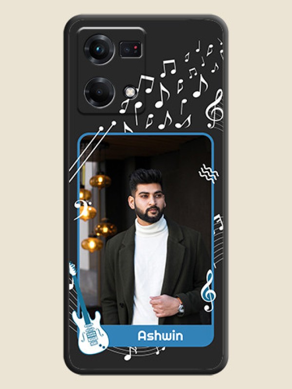 Custom Musical Theme Design with Text on Photo on Space Black Soft Matte Mobile Case - Oppo F21s Pro
