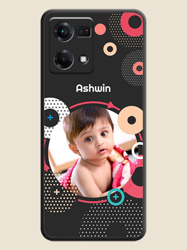 Custom Multicoloured Round Image on Personalised Space Black Soft Matte Cases - Oppo F21s Pro