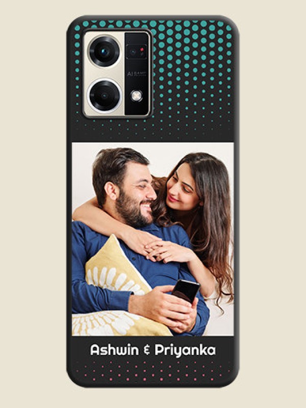 Custom Faded Dots with Grunge Photo Frame and Text on Space Black Custom Soft Matte Phone Cases - Oppo F21s Pro
