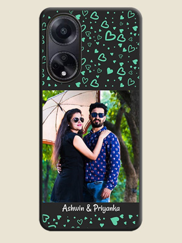Custom Sea Green Indefinite Love Pattern - Photo on Space Black Soft Matte Mobile Cover - Oppo F23 5G