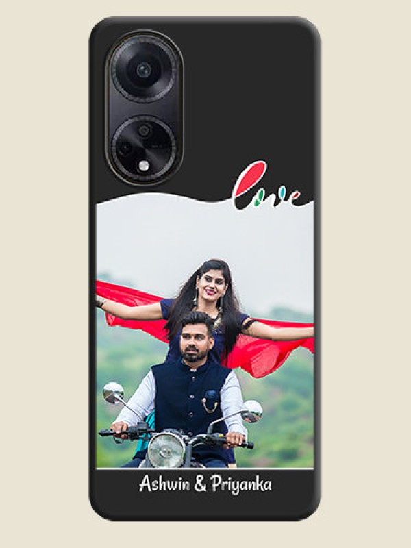 Custom Fall in Love Pattern with Picture - Photo on Space Black Soft Matte Mobile Case - Oppo F23 5G