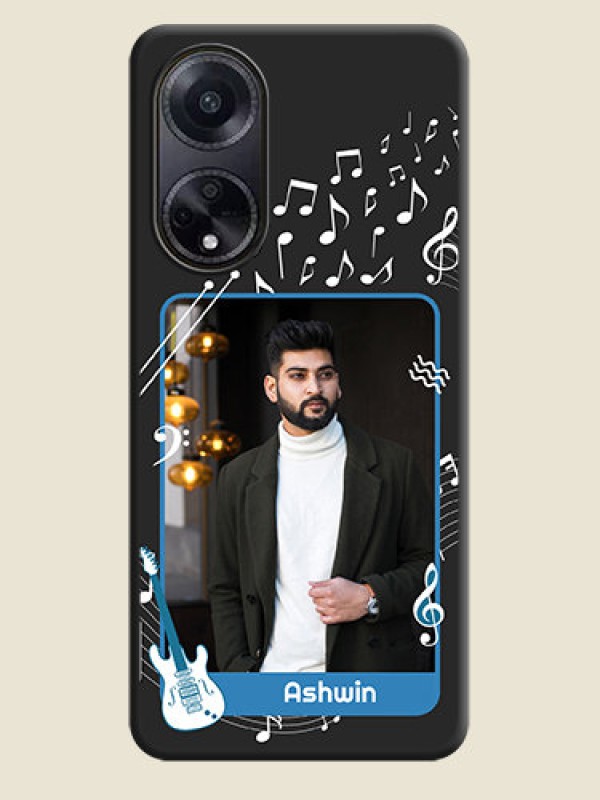 Custom Musical Theme Design with Text - Photo on Space Black Soft Matte Mobile Case - Oppo F23 5G