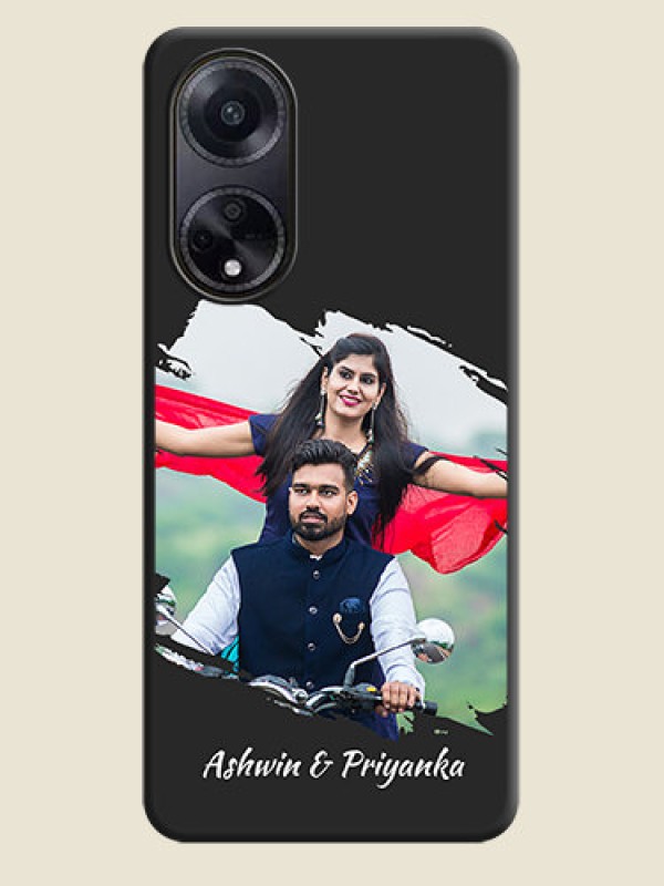Custom Grunge Brush Strokes - Photo on Space Black Soft Matte Back Cover - Oppo F23 5G