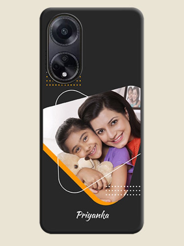 Custom Yellow Triangle - Photo on Space Black Soft Matte Phone Cover - Oppo F23 5G