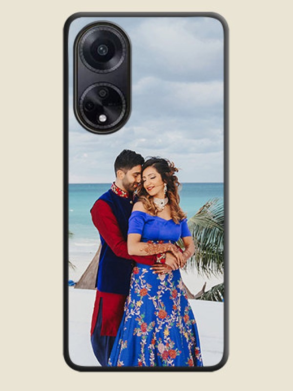 Custom Full Single Pic Upload On Space Black Personalized Soft Matte Phone Covers - Oppo F23 5G