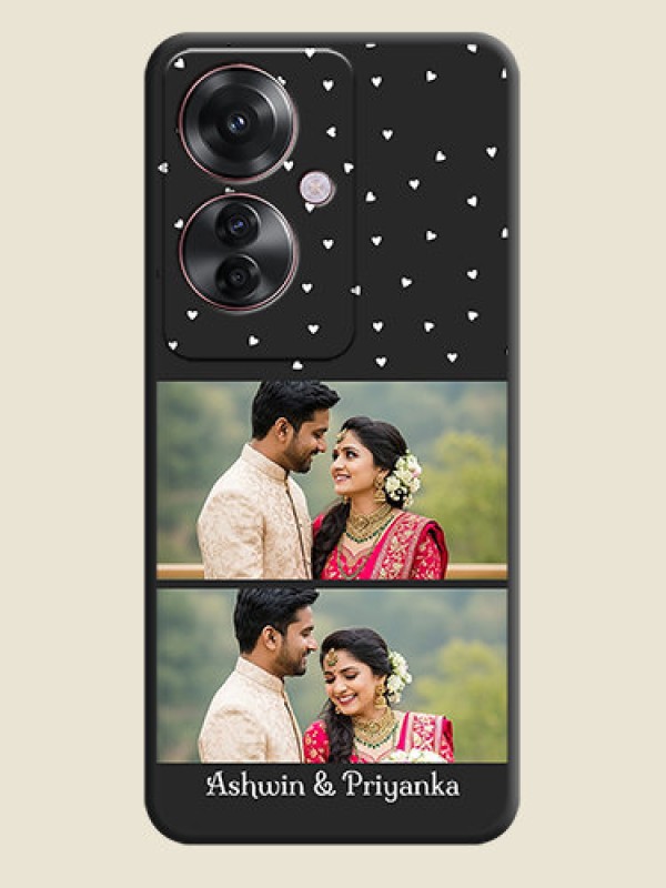 Custom Miniature Love Symbols with Name On Space Black Custom Soft Matte Mobile Back Cover - Oppo F25 Pro 5G