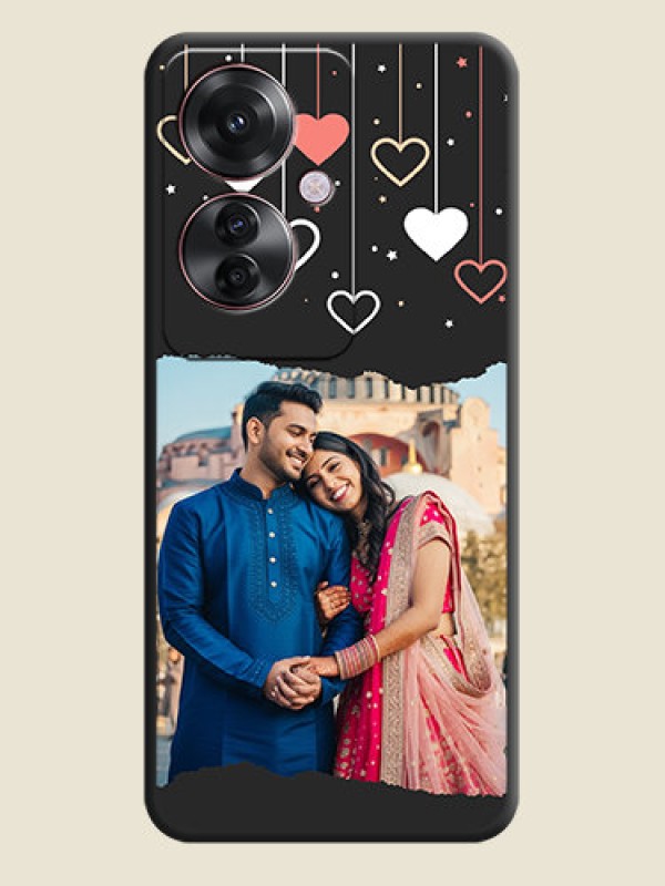 Custom Love Hangings with Splash Wave Picture On Space Black Custom Soft Matte Mobile Back Cover - Oppo F25 Pro 5G