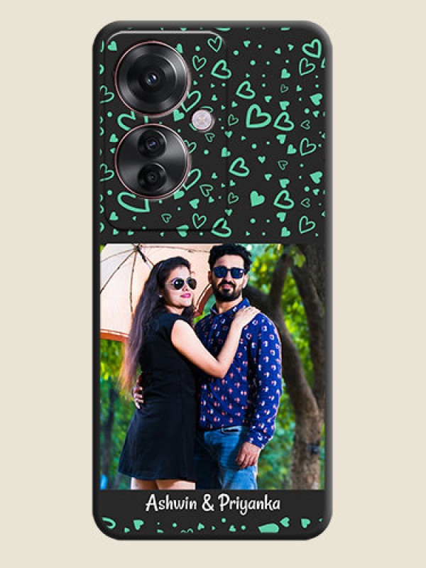 Custom Sea Green Indefinite Love Pattern on Photo On Space Black Custom Soft Matte Mobile Back Cover - Oppo F25 Pro 5G