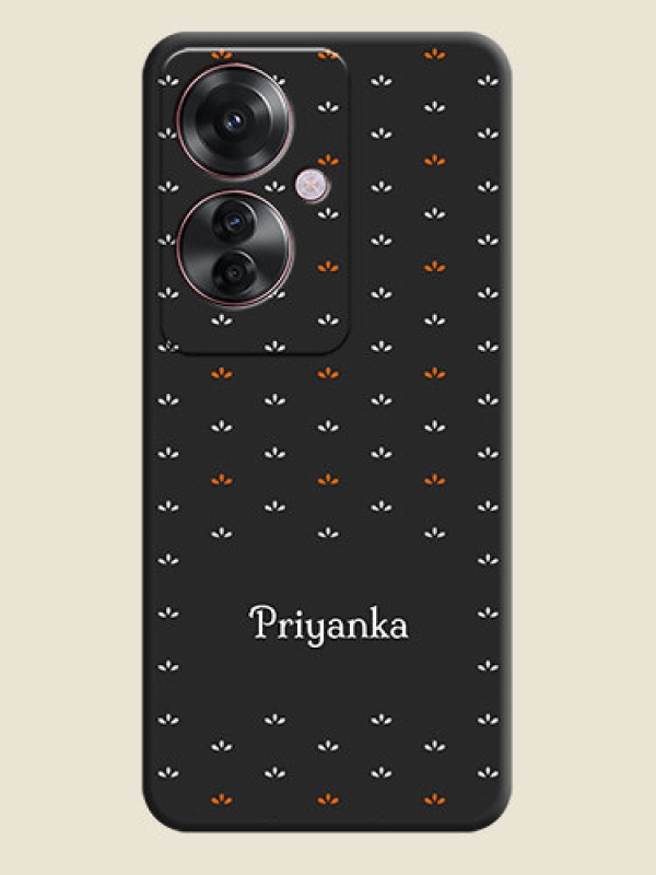 Custom Simple Pattern With Custom Text On Space Black Custom Soft Matte Mobile Back Cover - Oppo F25 Pro 5G