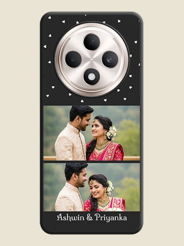 Custom Miniature Love Symbols with Name On Space Black Custom Soft Matte Mobile Back Cover - Oppo F27 5G