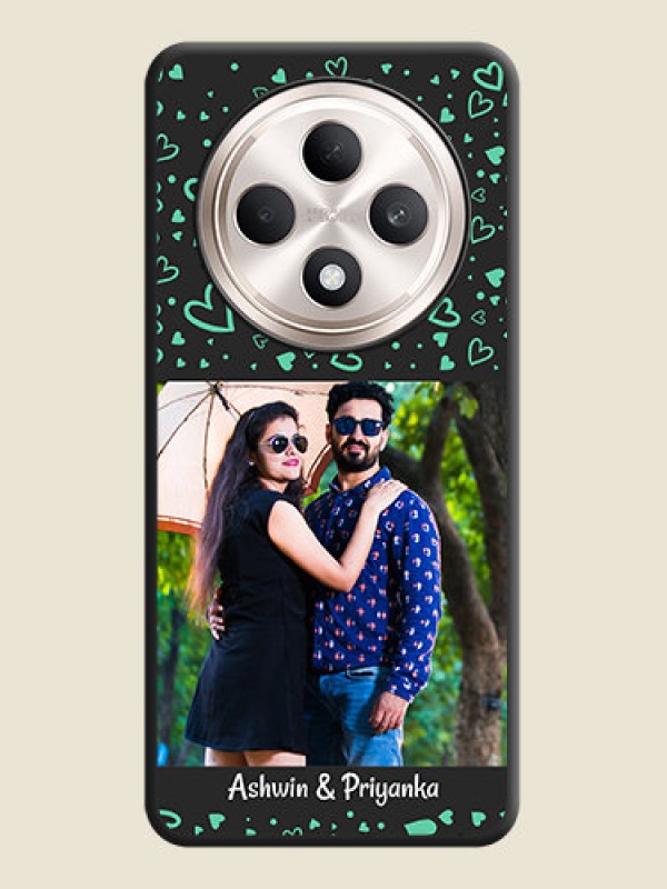 Custom Sea Green Indefinite Love Pattern on Photo On Space Black Custom Soft Matte Mobile Back Cover - Oppo F27 5G