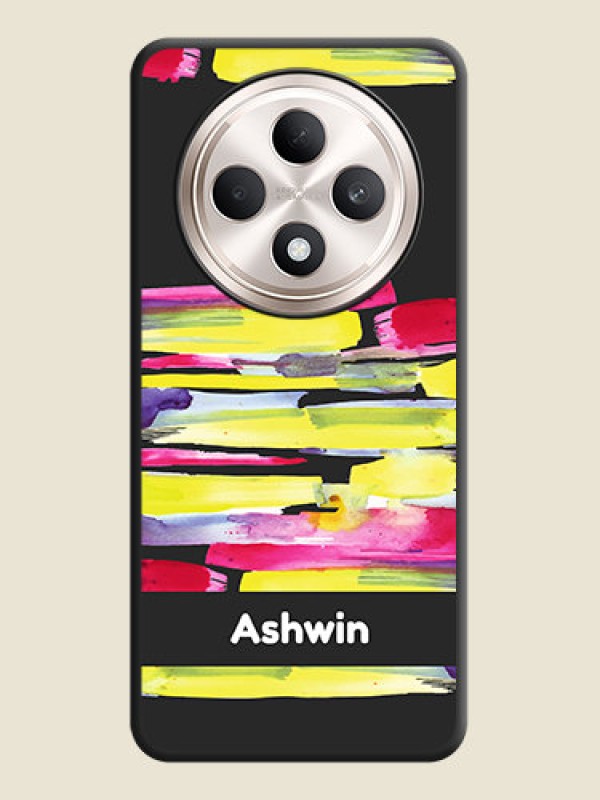 Custom Brush Coloured On Space Black Custom Soft Matte Mobile Back Cover - Oppo F27 5G