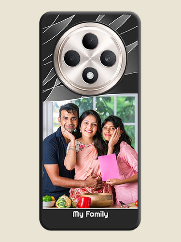 Custom Mixed Wave Lines on Photo On Space Black Custom Soft Matte Mobile Back Cover - Oppo F27 5G