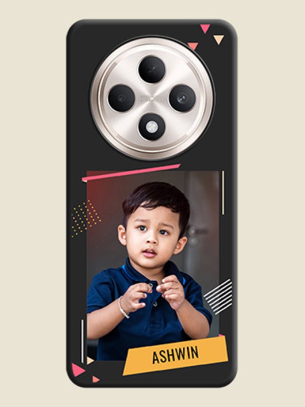 Custom Photo Frame with Triangle Small Dots on Photo On Space Black Custom Soft Matte Mobile Back Cover - Oppo F27 5G