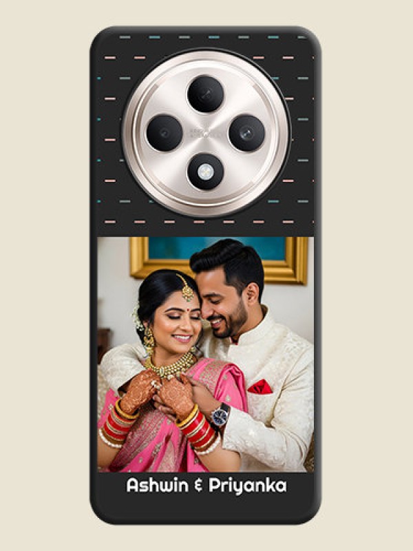 Custom Line Pattern Design with Text On Space Black Custom Soft Matte Mobile Back Cover - Oppo F27 5G