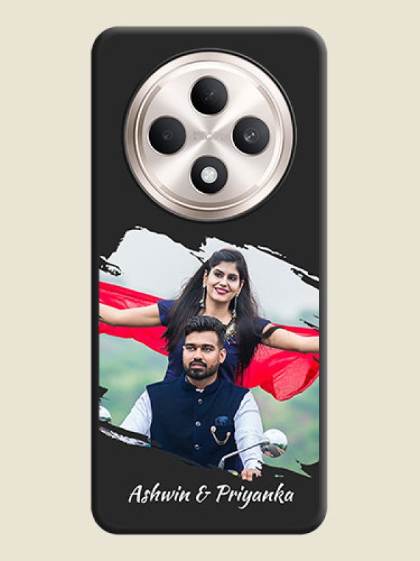 Custom Grunge Brush Strokes on Photo On Space Black Custom Soft Matte Mobile Back Cover - Oppo F27 5G