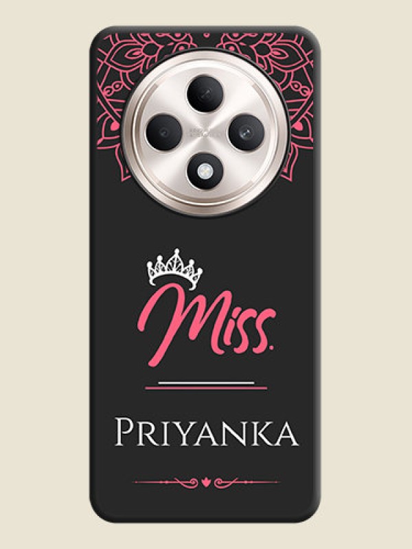 Custom Mrs Name with Floral Design On Space Black Custom Soft Matte Mobile Back Cover - Oppo F27 5G