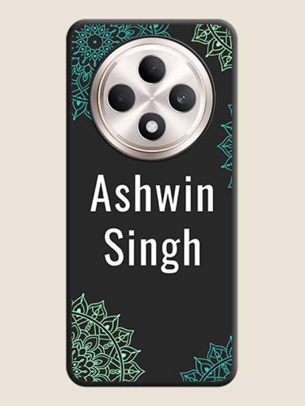 Custom Your Name with Floral Design On Space Black Custom Soft Matte Mobile Back Cover - Oppo F27 5G