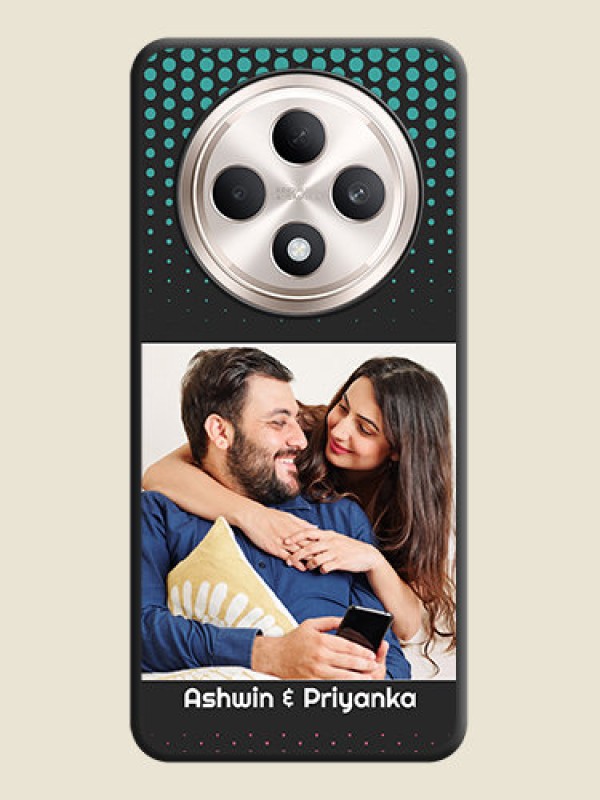 Custom Faded Dots with Grunge Photo Frame and Text On Space Black Custom Soft Matte Mobile Back Cover - Oppo F27 5G