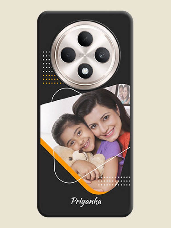 Custom Yellow Triangle on Photo On Space Black Custom Soft Matte Mobile Back Cover - Oppo F27 5G