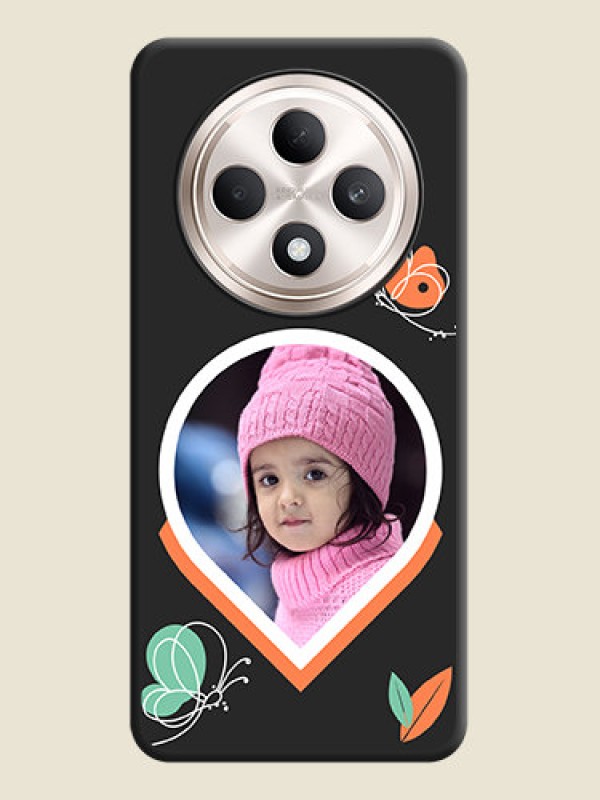 Custom Upload Pic With Simple Butterly Design On Space Black Custom Soft Matte Mobile Back Cover - Oppo F27 5G