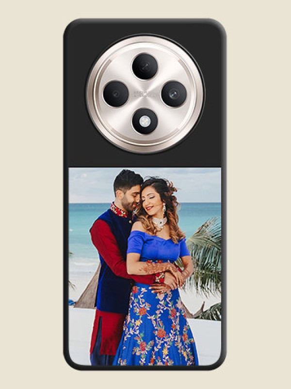 Custom Image Upload With Space Black Color On Custom Soft Matte Mobile Back Cover - Oppo F27 5G