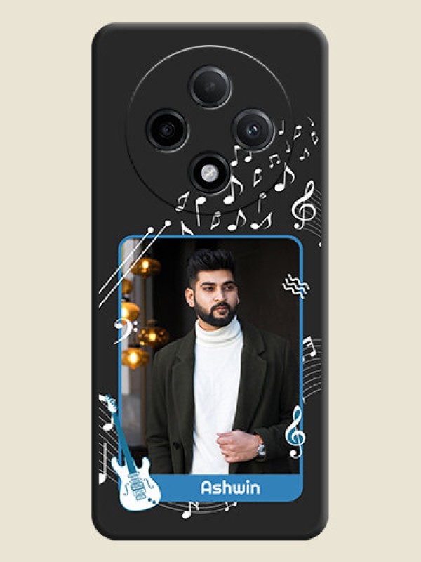 Custom Musical Theme Design with Text on Photo On Space Black Custom Soft Matte Mobile Back Cover - Oppo F27 Pro Plus 5G