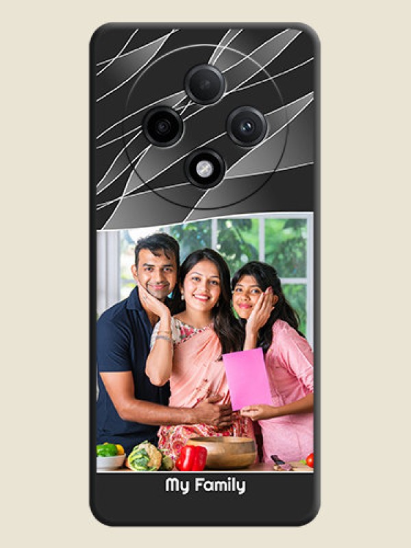 Custom Mixed Wave Lines on Photo On Space Black Custom Soft Matte Mobile Back Cover - Oppo F27 Pro Plus 5G