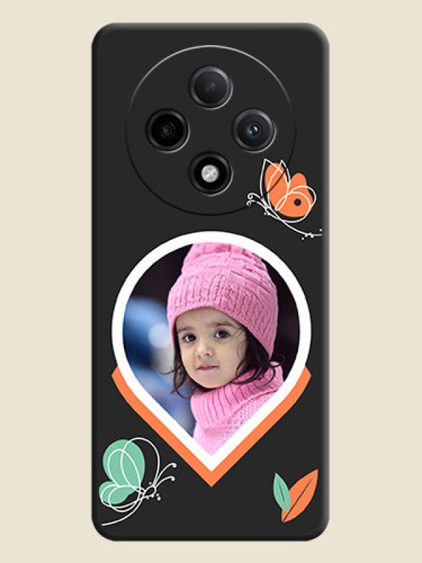 Custom Upload Pic With Simple Butterly Design On Space Black Custom Soft Matte Mobile Back Cover - Oppo F27 Pro Plus 5G
