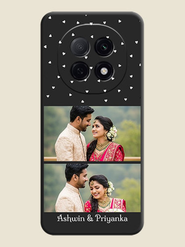 Custom Miniature Love Symbols with Name On Space Black Custom Soft Matte Mobile Back Cover - Oppo F29 5G