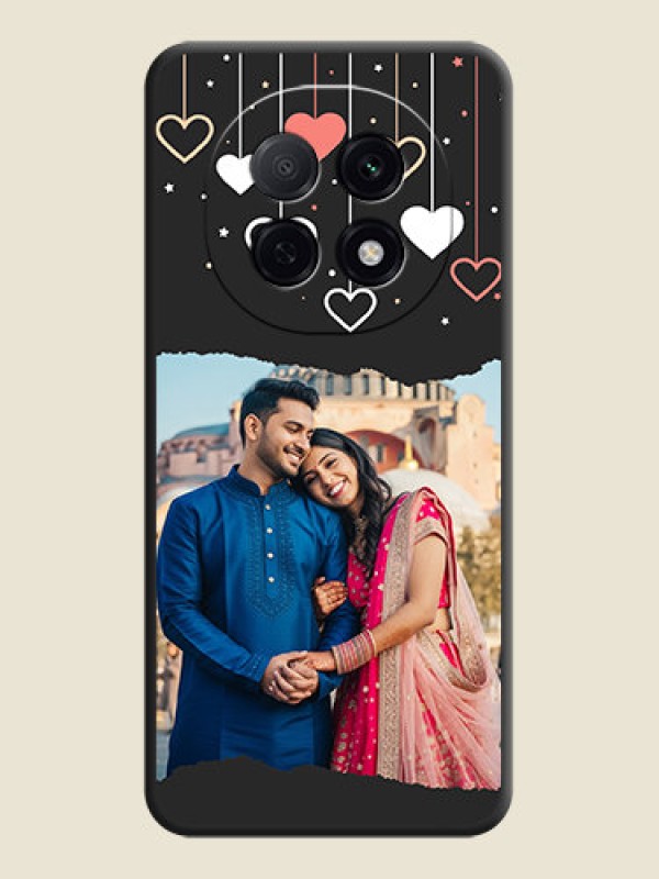 Custom Love Hangings with Splash Wave Picture On Space Black Custom Soft Matte Mobile Back Cover - Oppo F29 5G
